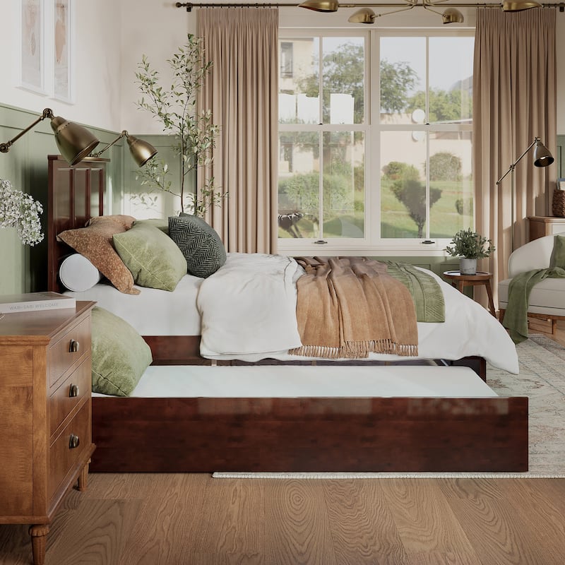 AFI Madison Platform Bed with Footboard & Twin XL Trundle