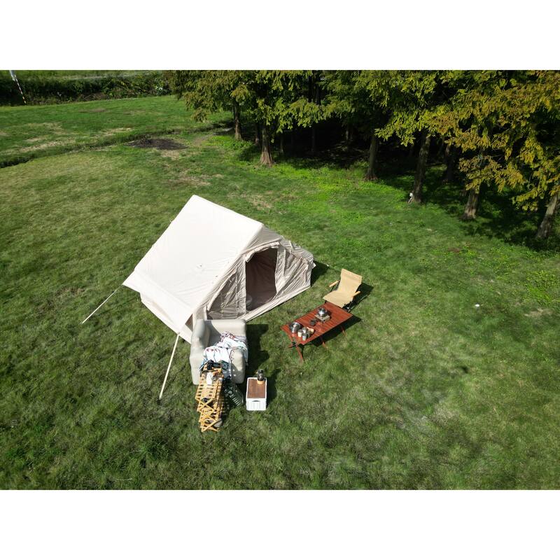 Inflatable Camping Tent Easy Setup 4 Season Glamping Tent with High Performance Inflatable Structure 4-6 Persons