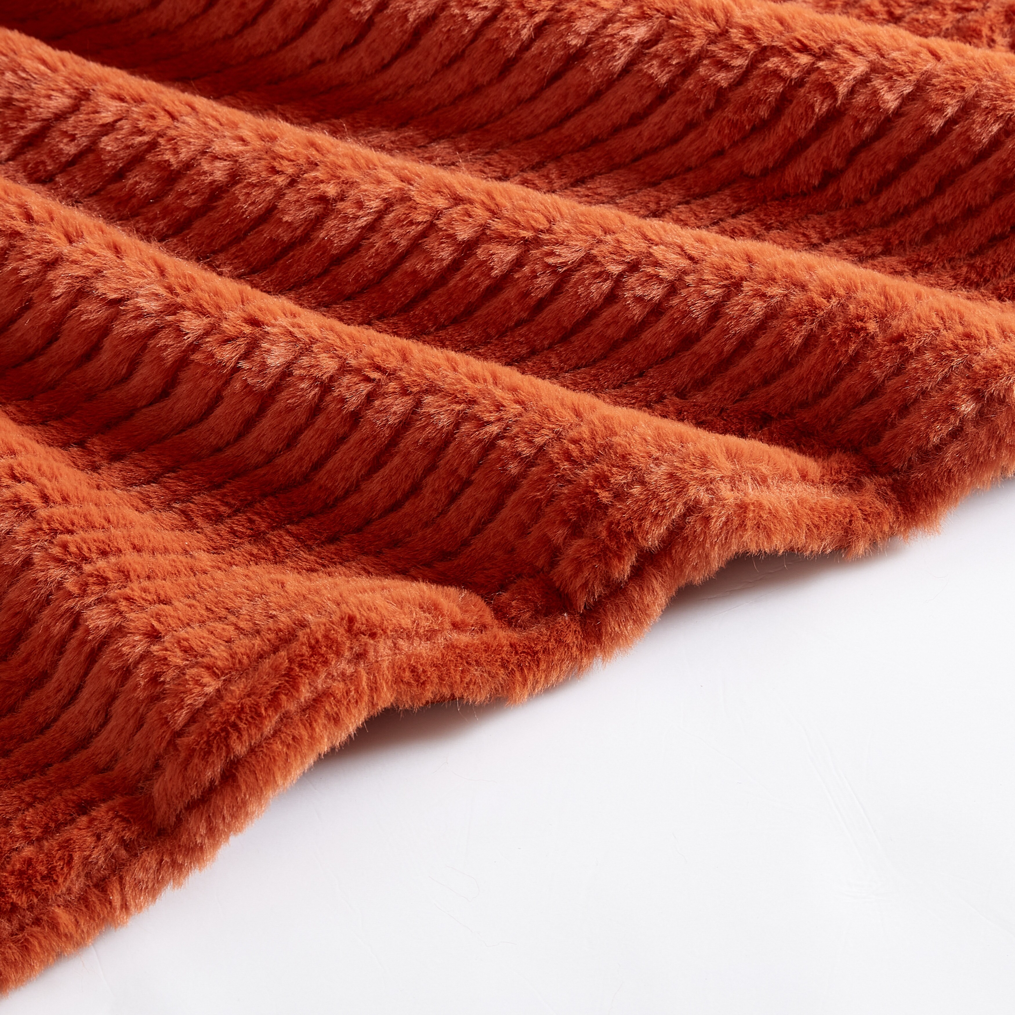 Eddie Bauer Ribbed Super Soft Textured Solid Plush Throw Blanket Red