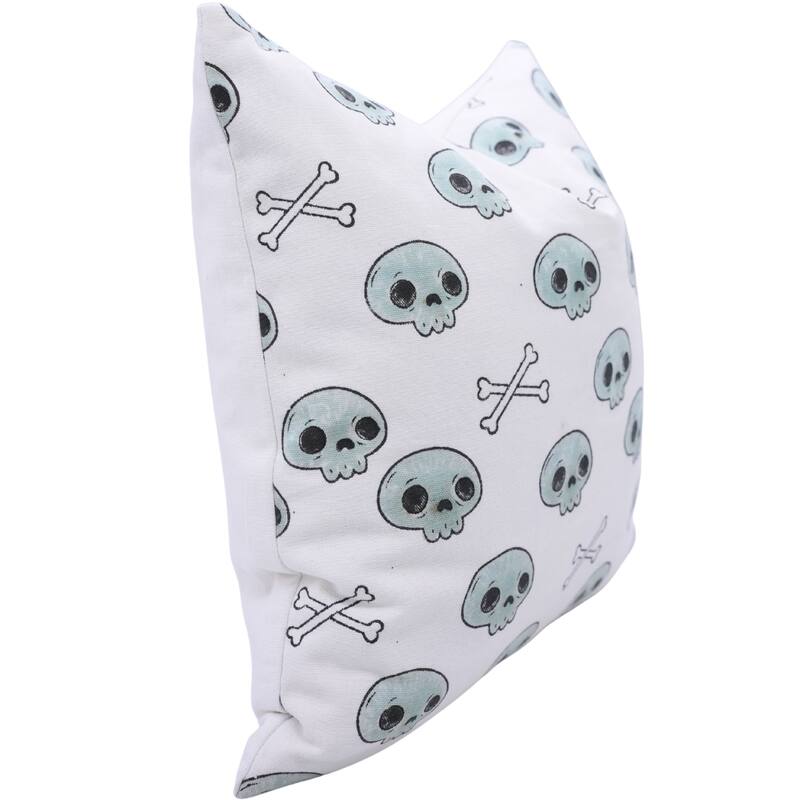 Fabdivine Home Decorative Accent Green Cotton Cushion Case, Skeleton