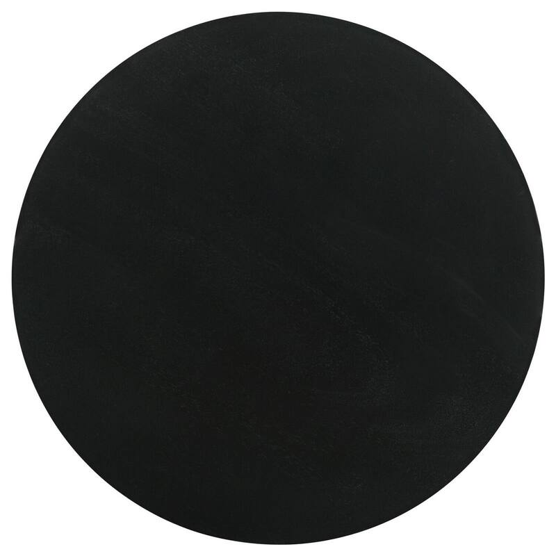 20.25 in. Black Round Wood End Table with Pedestal Base