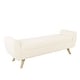 preview thumbnail 40 of 43, HomePop Modern Sherpa Storage Bench with Wood Legs - Cream