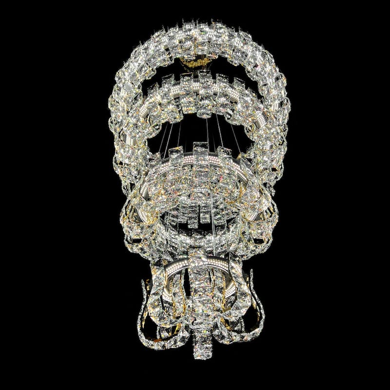Luxury Grand Modern Gold Crystal LED Chandelier - 4 Tier Dimmable
