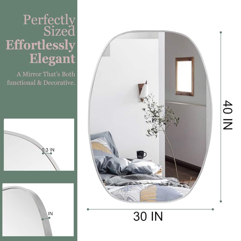 30x40 in Metal Framed Oval Vanity Bathrrom Mirror for Wall