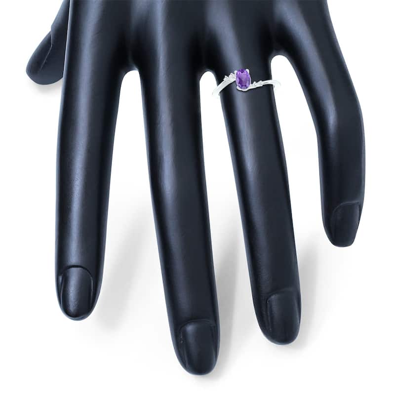 Women's Amethyst and Diamond Tierra Ring in 10K White Gold