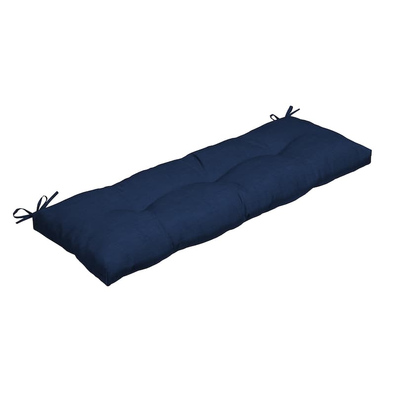 ARDEN Outdoor Plush Modern Tufted Bench Cushion, 48 x 18 - Sapphire Blue Leala