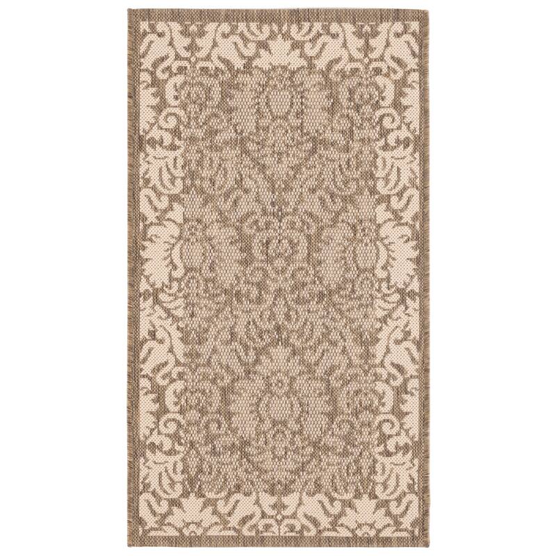 SAFAVIEH, Courtyard Foelke Indoor/ Outdoor Patio Backyard Rug - 2' x 3'7" - Brown/Natural