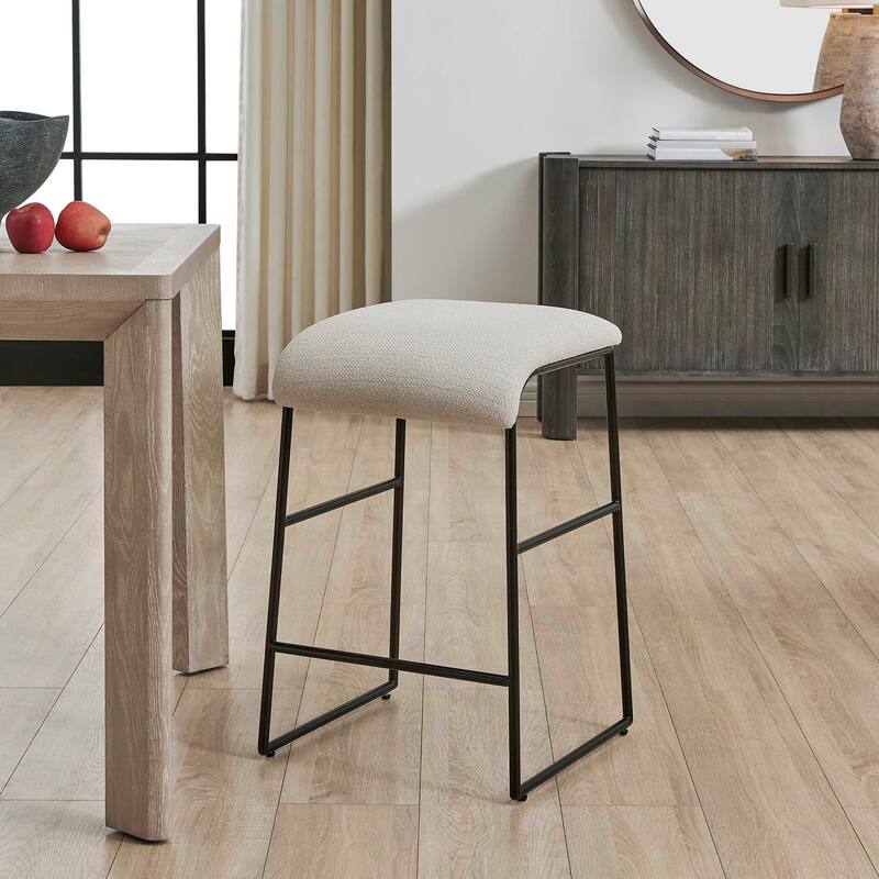 Uttermost Arcane Ecru Counter Stool - 17.00" W x 26.00" H x 17.50" D