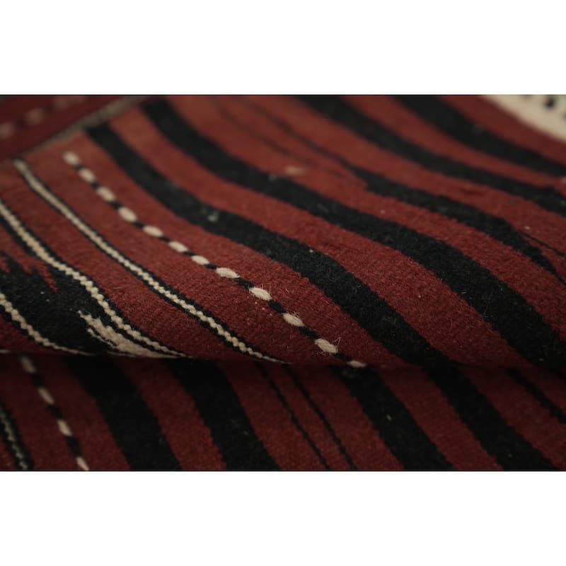 Hand Woven Oriental 100% Wool Carpet Southwestern Tribal Red Kilim Area Rug - 6' 3'' X 3' 5''