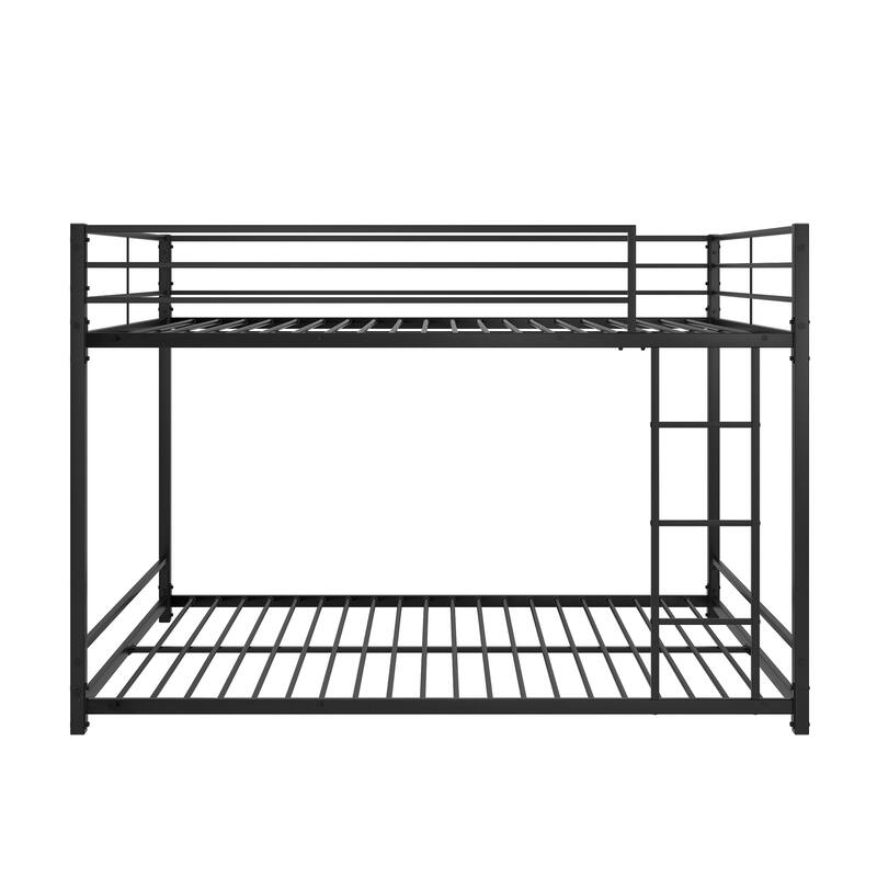 Full Over Full Metal Bunk Bed with Safety Guard Rails, Heavy Duty Space-Saving Design, Easy Assembly