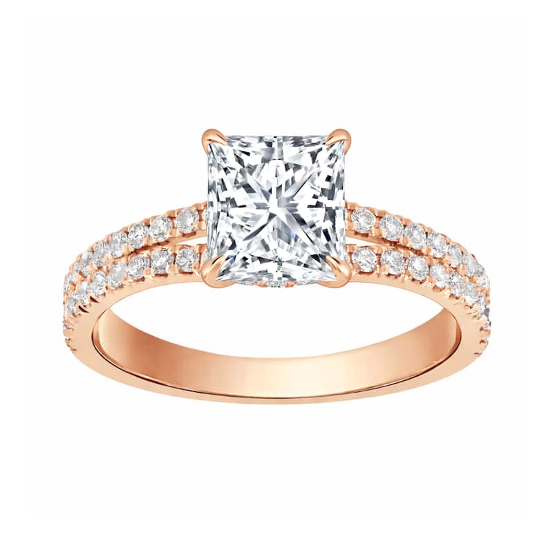 Auriya 14K Gold Princess Lab Grown Diamond Split Shank Engagement Ring 1.43 - 5.86ct. tw. (F-G, VS)