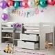 preview thumbnail 2 of 55, Modern Twin Size Unique Loft Bed With Two Shelves and Two drawers For Bedroom,Kids