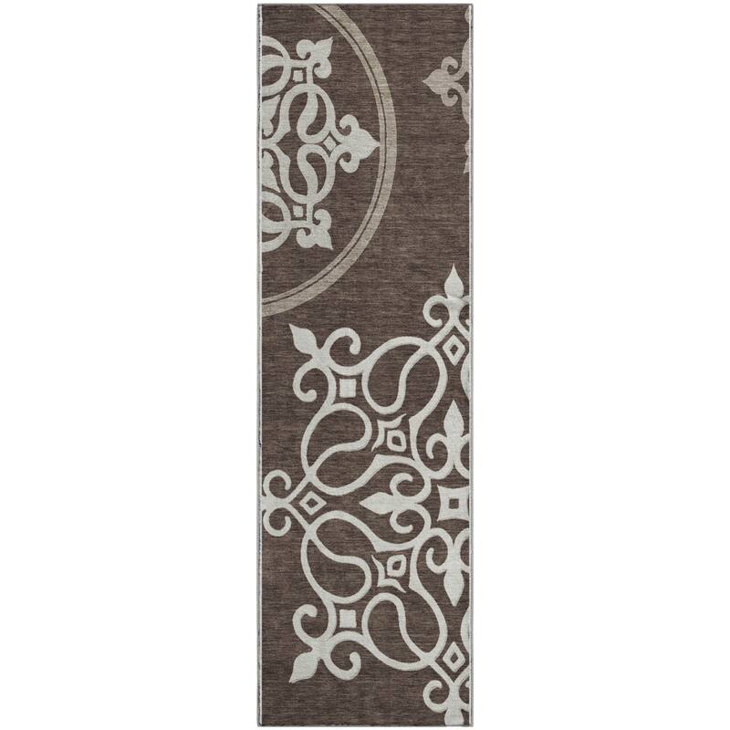 Premium Washable Super Soft Transitional Scroll Mayfield Rug