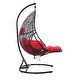 preview thumbnail 10 of 8, Patio PE Rattan Swing Chair With Stand and Leg Rest