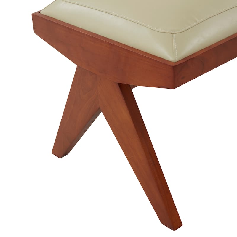 SAFAVIEH Couture Wubbina Vegan Leather Bench - 58 In W x 18 In D x 19 In H - 58Wx18Dx19H