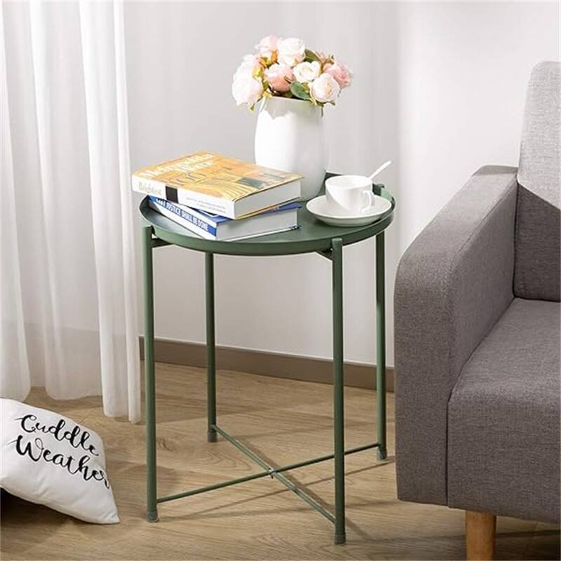 Tray Metal End Table - Atrovirens