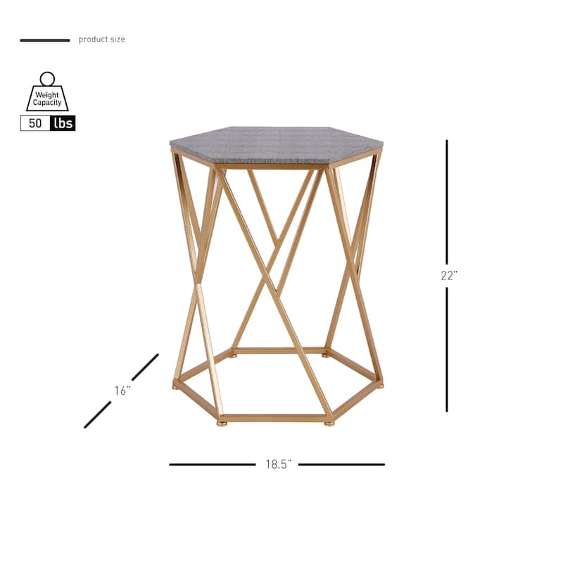 NPD Furniture Cressa Faux Shagreen End Table