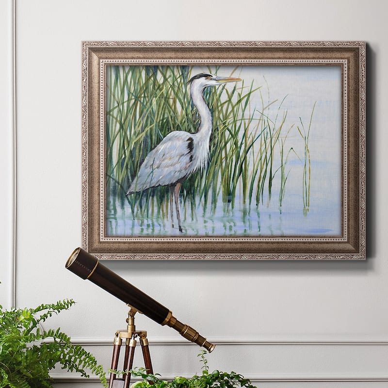Heron in the Marsh I Premium Framed Canvas- Ready to Hang