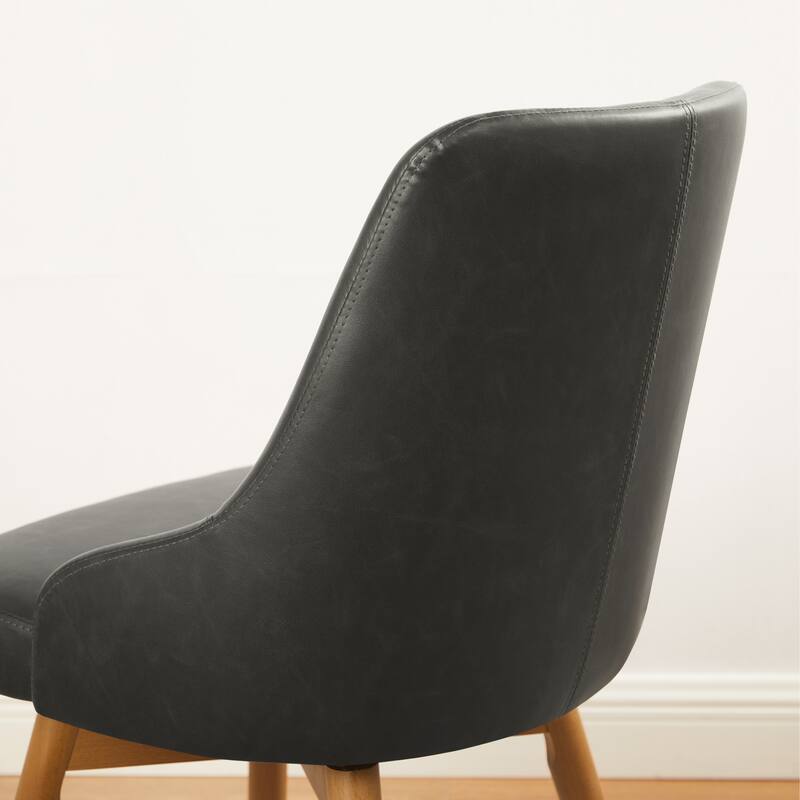 Art Leon Set of 2 Minimalist Dining Chair with Classic Wood Legs