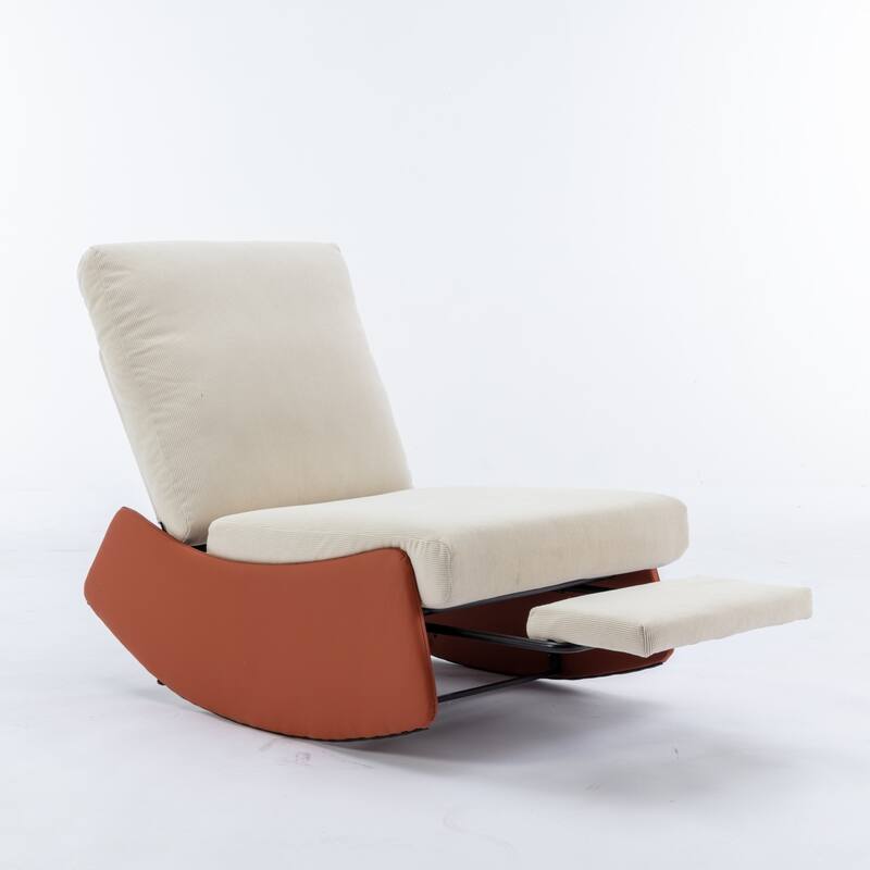 Upholstered Lounge Recliner Rocking Chair with Footrest
