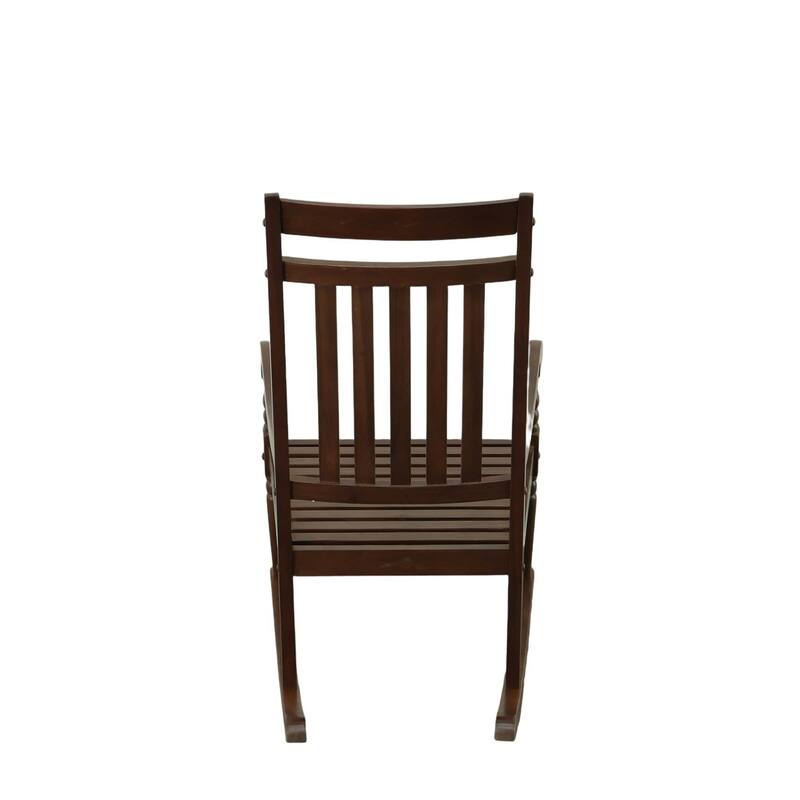 Wooden Slat Outdoor Patio Rocker Chair - 45" - Brown