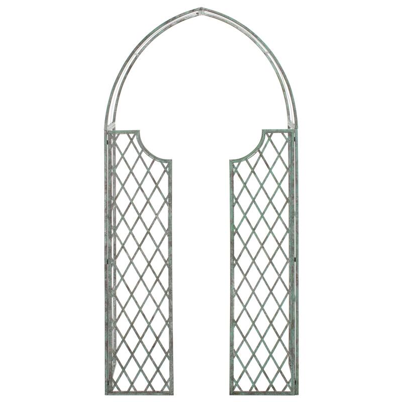 SAFAVIEH Outdoor Aliya Victorian Trellis Iron Arbor