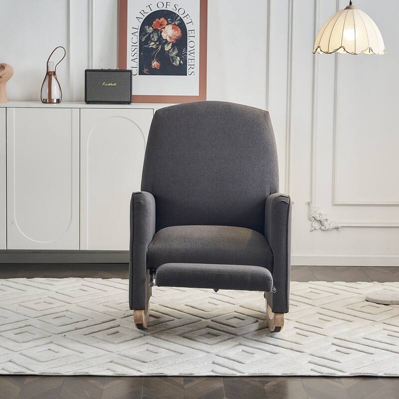 Rocking Chair With Adjustable Footrest - Dark Gray