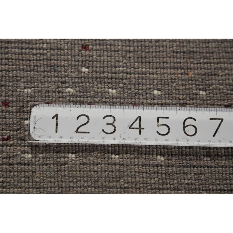 Tribal Gabbeh Oriental Area Rug Handmade Grey Modern Wool Carpet - 5'8" x 7'10"