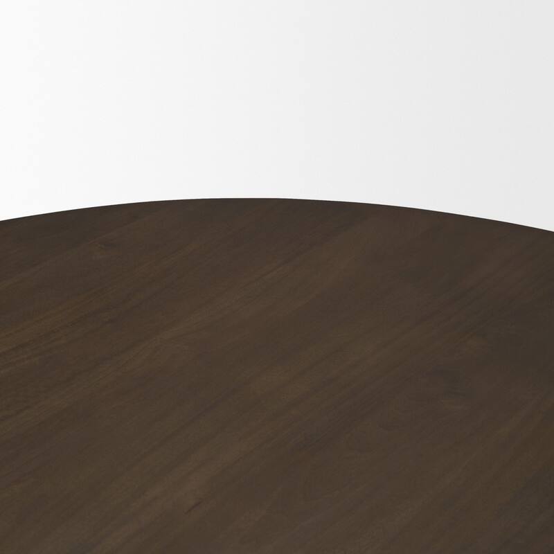 Jovani Solid Brown Mango Wood Round Dining Table