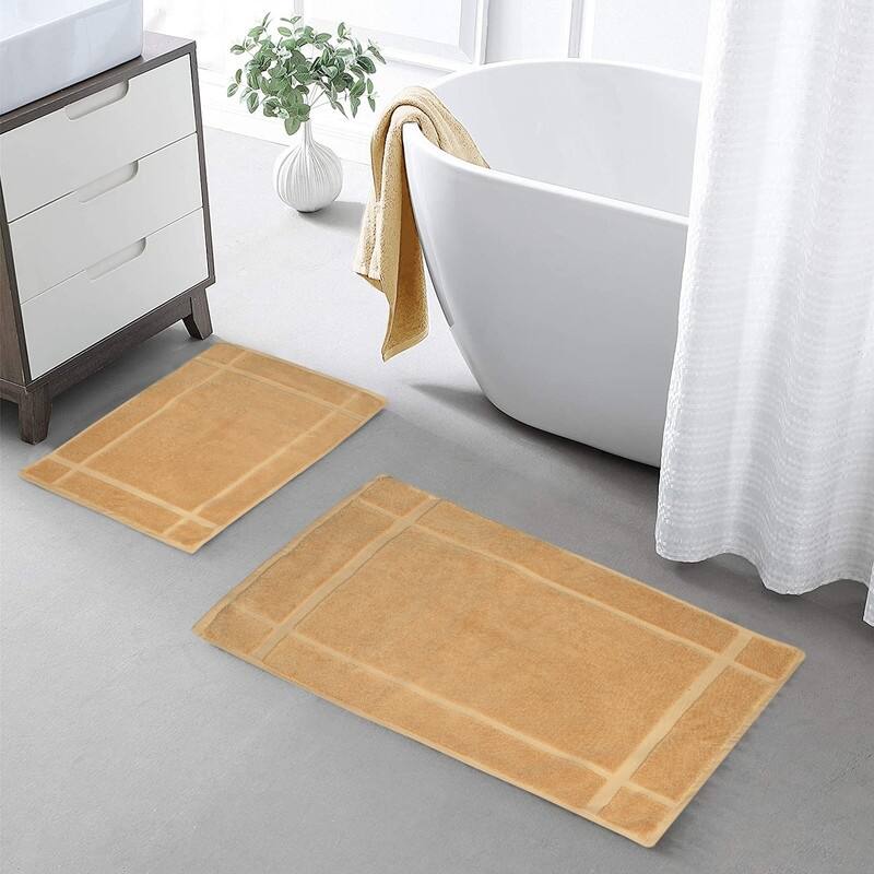 Bath Mat 1350GSM Pure Cotton Thick Soft Absorbent by Ample Decor