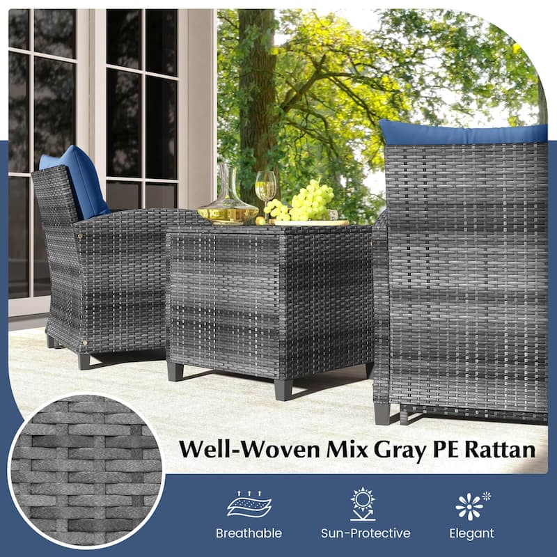 Costway 5 Piece Patio Rattan Furniture with 2 Ottomans & Tempered - See Details