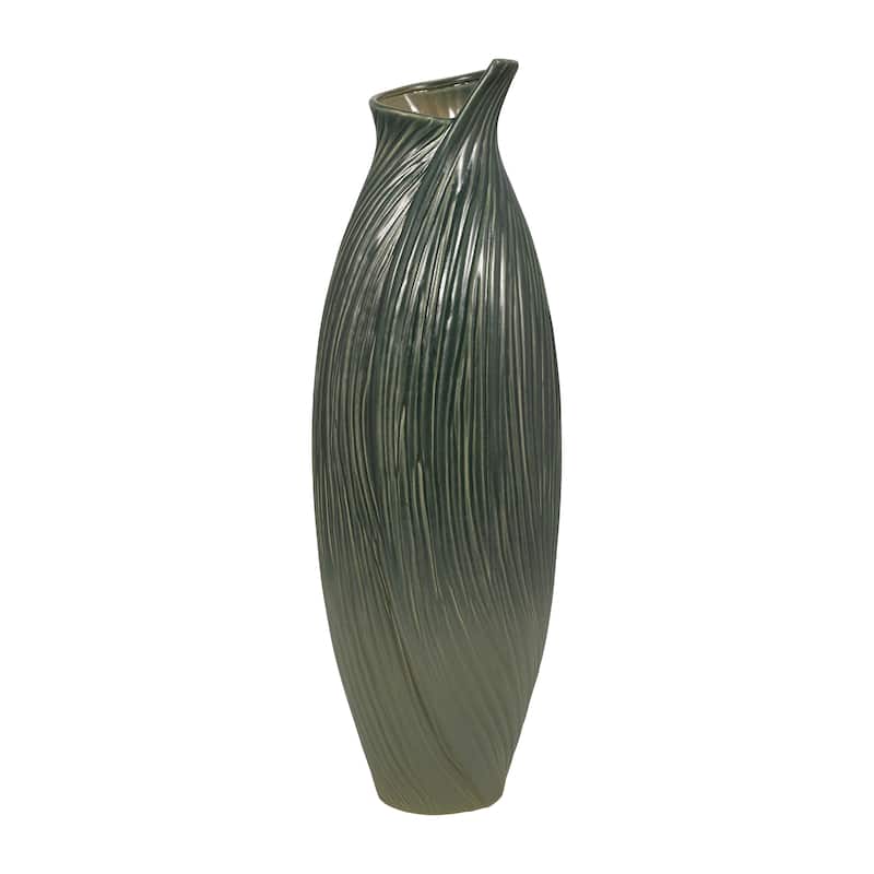 Ceramic Stylish Rubpert Contemporary Vase - Green
