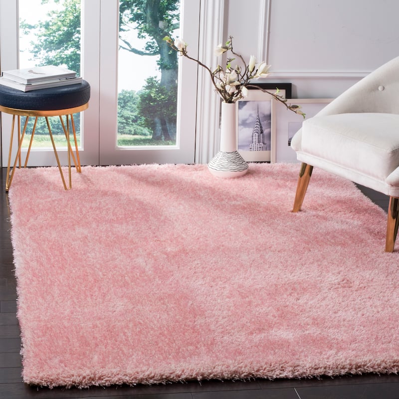 SAFAVIEH Handmade Toronto Shag Mikaela Polyester Rug - 4' x 6' - Pink