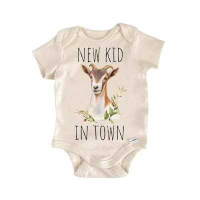 New Kid in Town Goat - Baby Boy Girl Clothes Infant Bodysuit Funny Cute Newborn