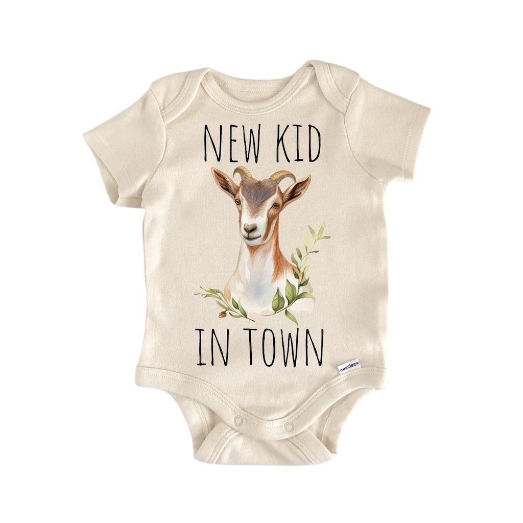 New Kid in Town Goat - Baby Boy Girl Clothes Infant Bodysuit Funny Cute Newborn