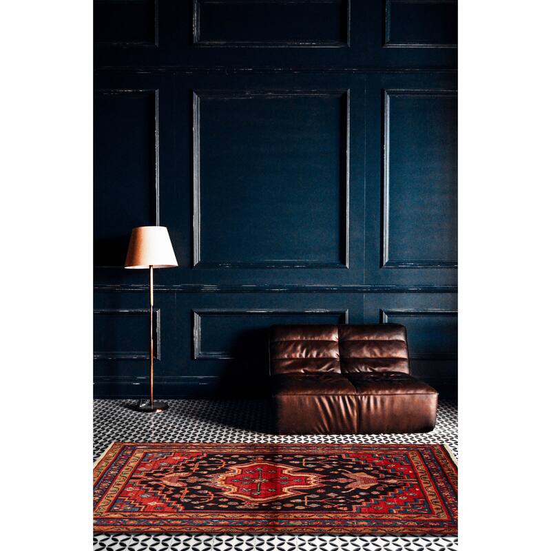 ECARPETGALLERY Hand-knotted Andelz Navy Wool Rug - 4'2 x 6'9