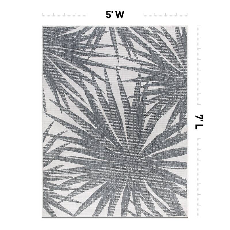 World Rug Gallery Tropical Nature Inspired Indoor/Outdoor Area Rug