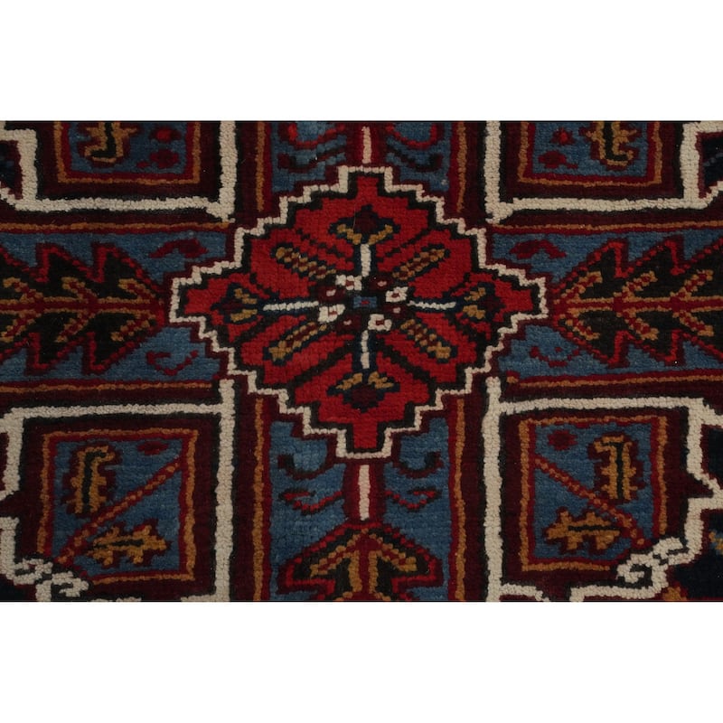 Hand Knotted Oriental 100% Wool Carpet Traditional Medallion Red Heriz Area Rug - 10' 0'' X 7' 1''