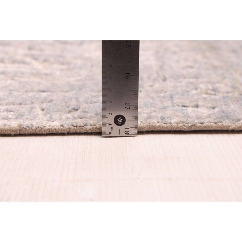 ECARPETGALLERY Hand-knotted Legacy Light Denim Blue Silk, Wool Rug - 3'11 x 10'2