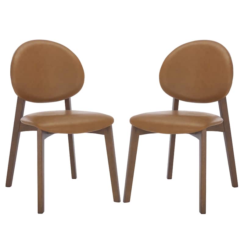SAFAVIEH COUTURE Kayleen Wood Dining Chair (Set of 2) - 19"W x 23"D x 33"H - Walnut/Brown
