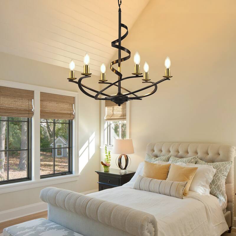 Vintage Swirling Ribbon Shaped Candle Chandelier