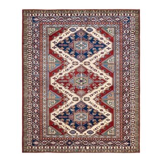 Overton Tribal One-of-a-Kind Hand-Knotted Area Rug - Red, 6' 1" x 7' 5" - 6' 1" x 7' 5"