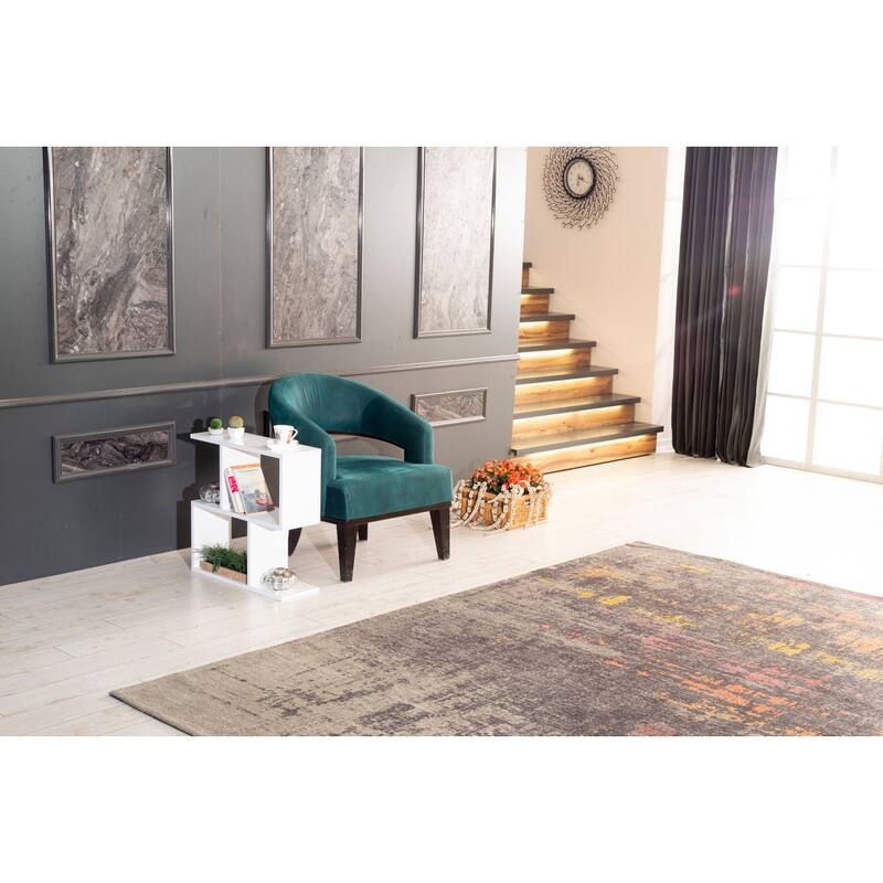 Alfa Rectangle 4 Shelves End Table, 23 inch End Table for Living Rooms