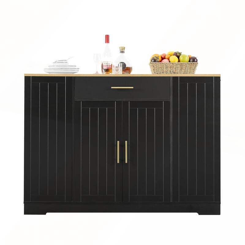 53inch Kitchen Storage Islands with Drawers and Trash Can Storage