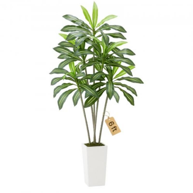 Realistic Artificial Dracaena Tree with Moss Planter and Lifelike PE Leaves for Indoor Home Decor