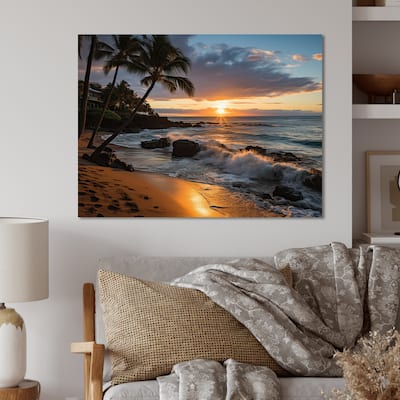 Designart "Aloha Tropical Dreamscape I" Maui Metal Wall Art