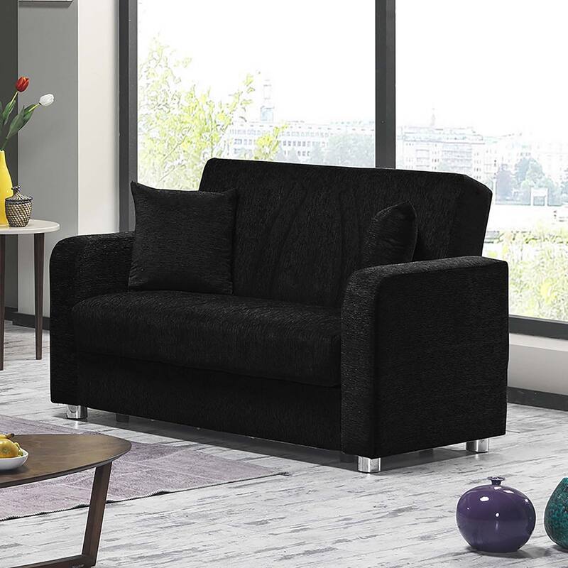 Collection Upholstered Convertible Loveseat With Storage
