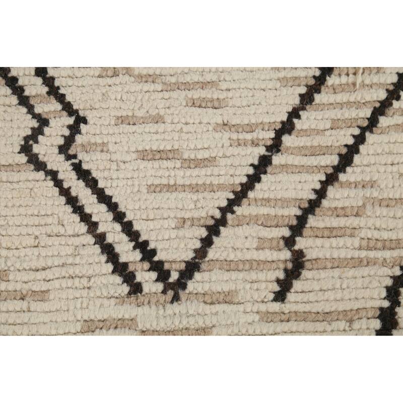 Earth Tone Moroccan Rug Hand-Knotted Wool Carpet - 7'0"x 10'9"