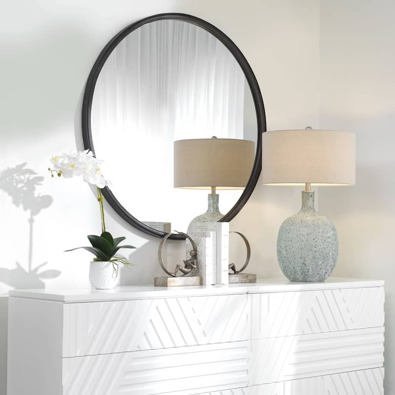 Round Wall Mirror - 44" - Black