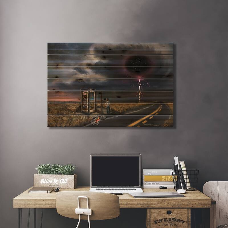 The Storm Is Coming Print On Wood by Anastasia Evgrafova - Multi-Color